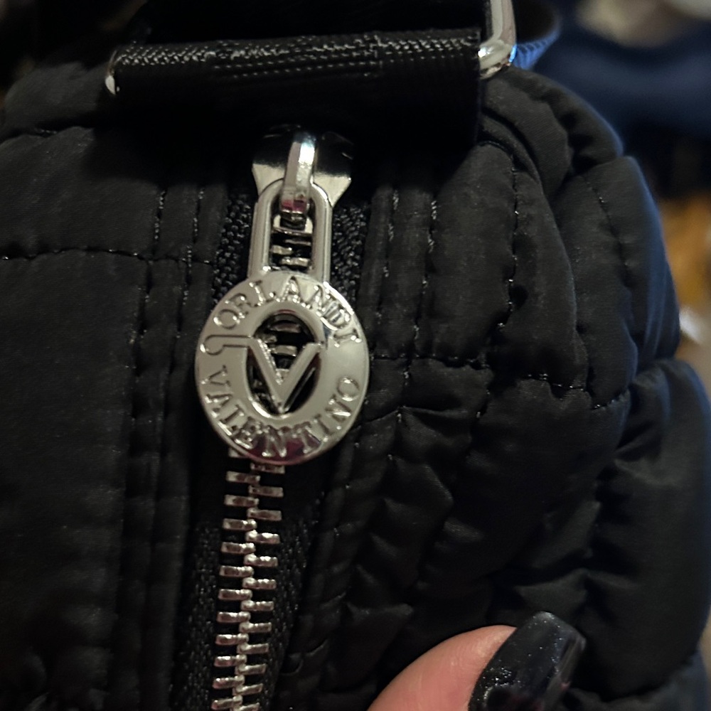 Valentino Black Quilted Puffer Messenger Bag - Picture 6 of 6